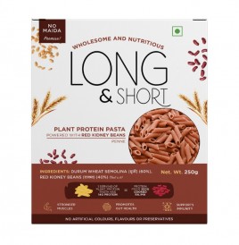 Long & Short Plant Protein Pasta Powered With Red Kidney Beans Penne  Box  250 grams